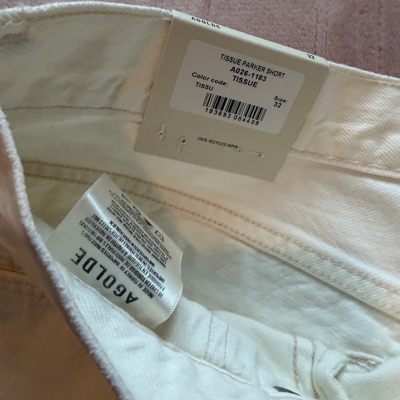 Agolde Parker Jean Shorts Women's Off-White sz 32 - Picture 4 of 4